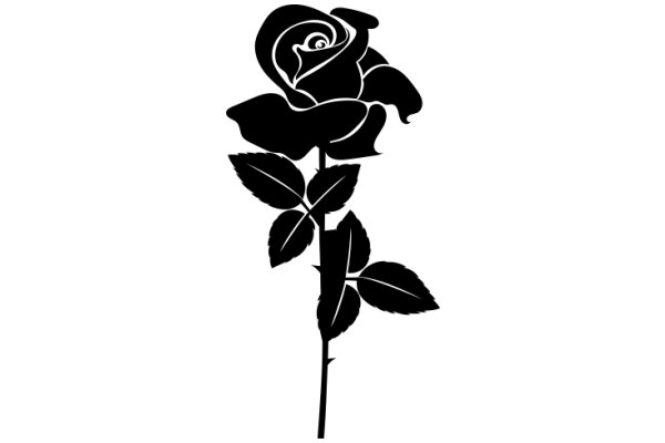 A Single Rose Silhouette