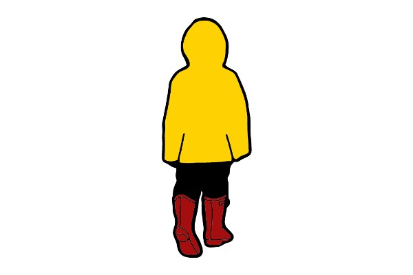 A Cartoon Character in a Yellow Jacket and Red Boots