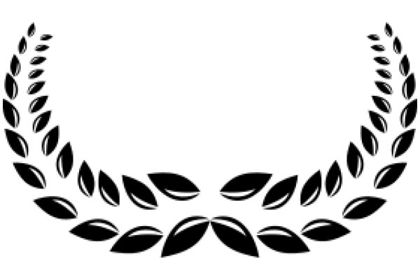 Elegant Black Laurel Wreath on White Background