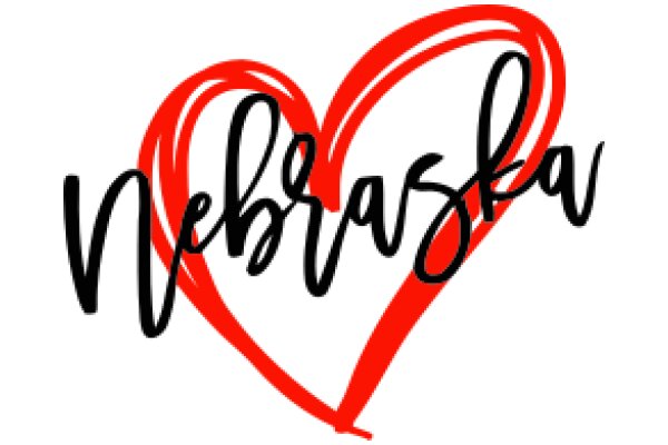 A Red Heart with the Word 'Nebraska' in Black