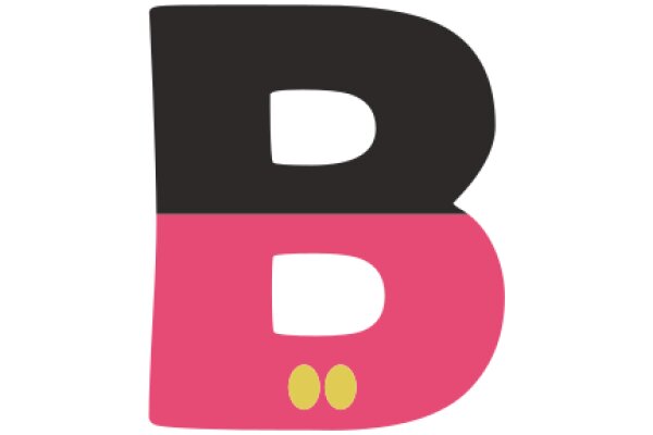 Stylized Letter B with Pink and Yellow Accents