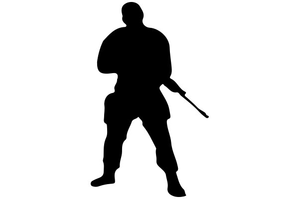 Silhouette of a Soldier with a Gun