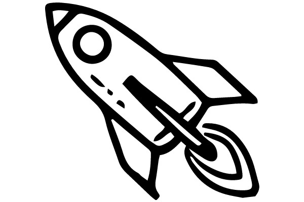 Stylized Illustration of a Rocket Ship