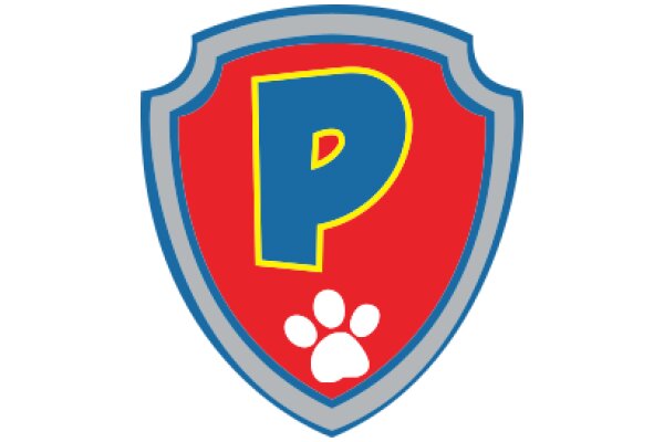 Vibrant Logo with a Paw Print and Letter 'P'