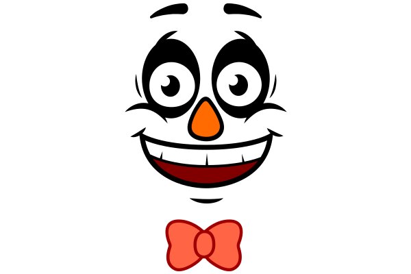 A Whimsical Character: A Cartoon Face with a Bow Tie