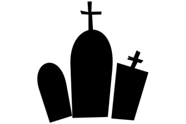 Simplistic Silhouette of a Church and Cross