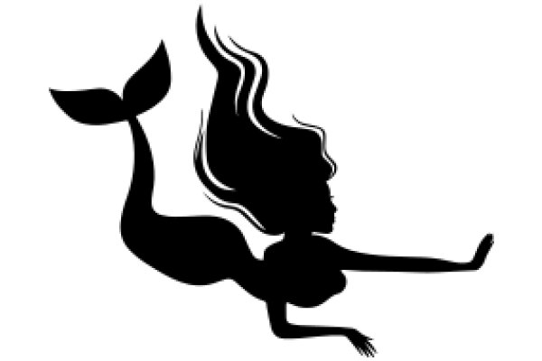 Silhouette of a Mermaid with a Flame-like Tail