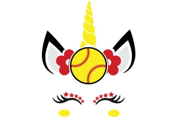 Whimsical Unicorn Mask with a Baseball Theme