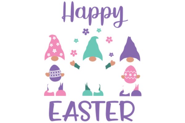 Happy Easter: A Festive Greeting with Easter Eggs and Easter Bunnies