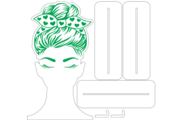 Stylized Illustration of a Woman's Head with a Bow and Number 200