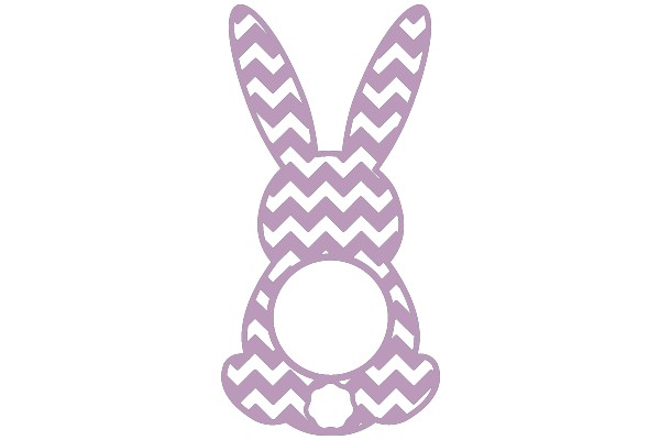 Whimsical Purple Bunny with Chevron Ears