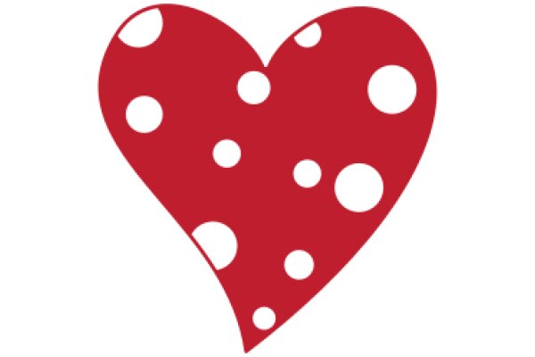 Vibrant Red Heart with White Polka Dots