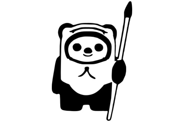 A Playful Panda Character with a Spoon