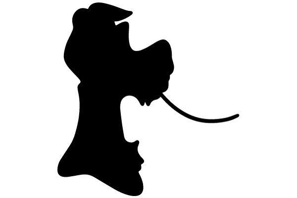 Silhouette of a Dog with a Stick in Its Mouth