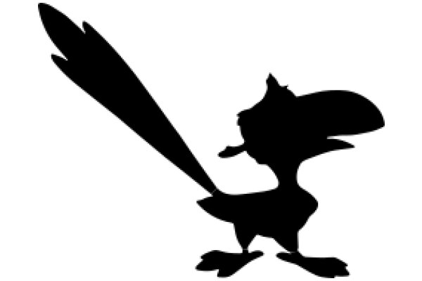 Silhouette of a Stylized Bird Character