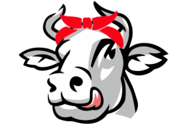 A Playful Pixelated Cow with a Red Bandana