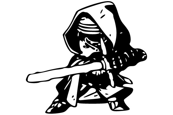 A Jedi Knight's Silhouette: ALightsaber-Wielding Figure