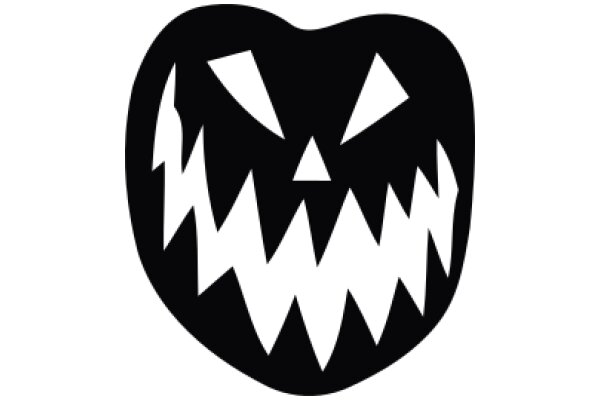 Stylized Halloween Icon: A Design of a Spooky Pumpkin Face