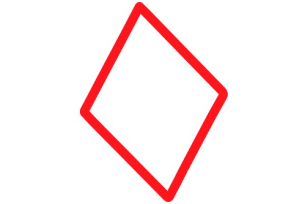 Vivid Red Diamond Shape on a White Background