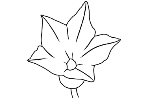 A Simple Line Drawing of a Flower