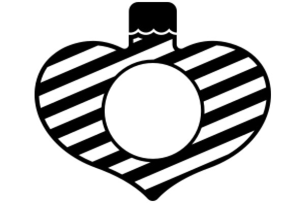 Stylized Heart with Stripes and a Circle