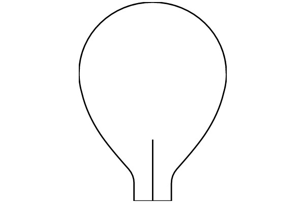 A Simple Line Drawing of a Balloon