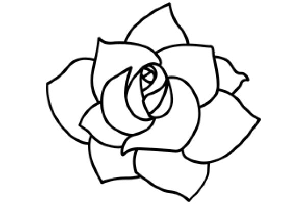 Stylized Rose: A Line Drawing