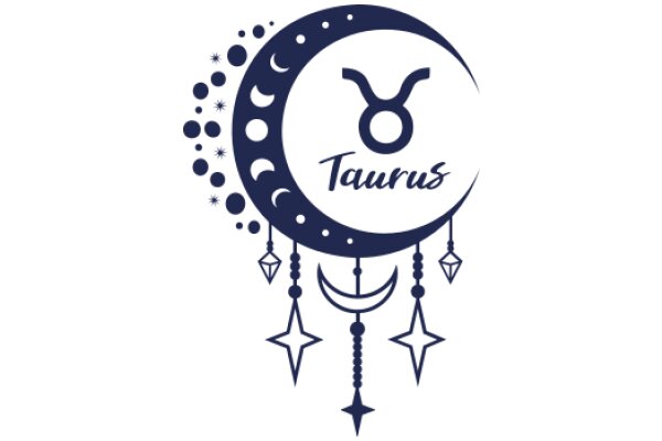 Stylized Taurus Logo with Astrological Symbols and Stars