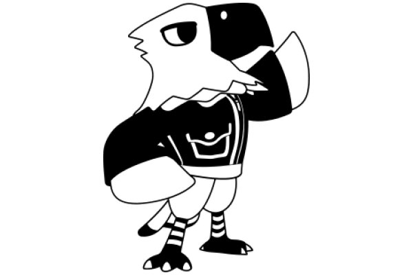 Stylized Cartoon Character: ABird with a Jacket and Hat