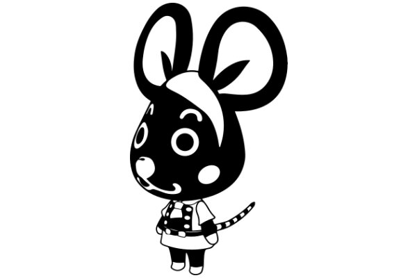 A Charming Cartoon of a Mouse with a Bowtie and Big Eyes