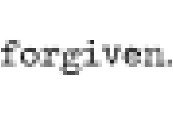 A Text Image of the Word 'FORGIVEN'.