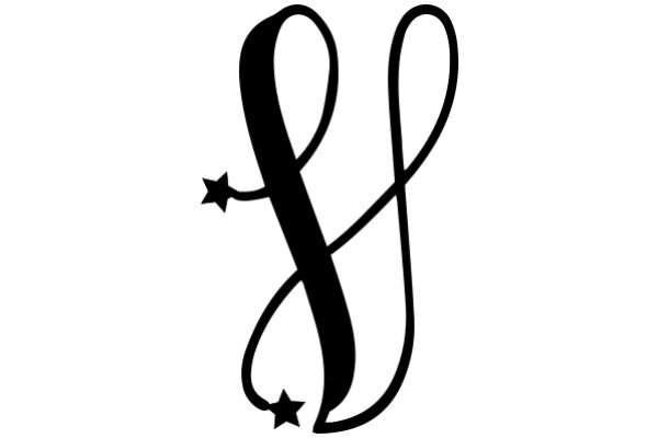 Stylized Black Lettering with a Star, on a White Background