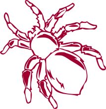 Stylized Red and White Drawing of a Crab