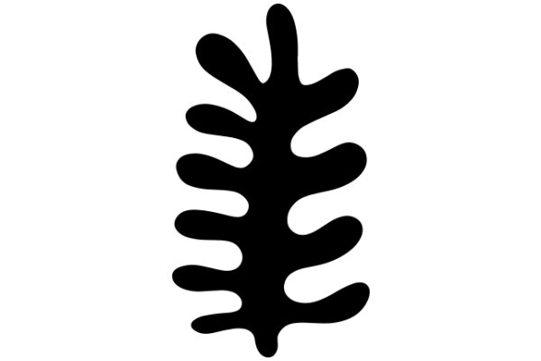 Stylized Black Silhouette of a Tree-like Structure