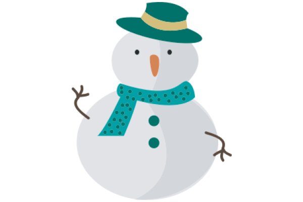 A Festive Snowman in a Hat and Scarf