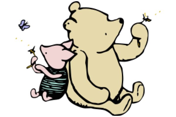 A Whimsical Adventure: A Bear and a Pig Share a Playful Moment