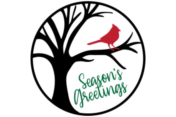 Season's Greetings: A Festive Tree with a Bird