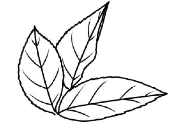 Simplistic Line Drawing of a Leaf