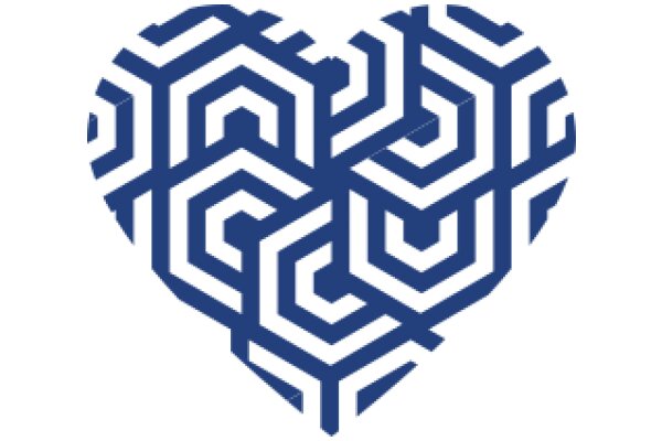 A Blue Geometric Heart Design