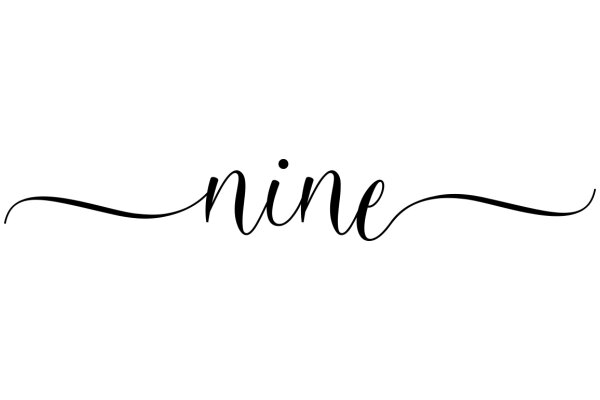 Stylized Text Art: A Curved and Elegant 'Nine' Design