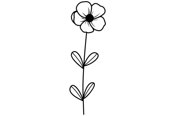 Simplistic Line Drawing of a Flower