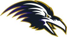 Stylized Eagle Logo with Gold and Purple Accents