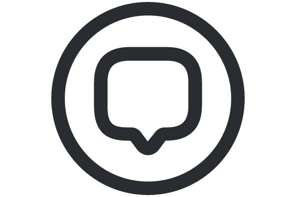 Simplistic Iconography: A Round Symbol with a Speech Bubble