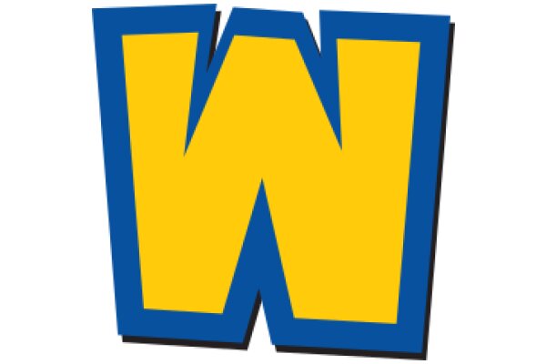 Vibrant Letter W in Blue and Yellow