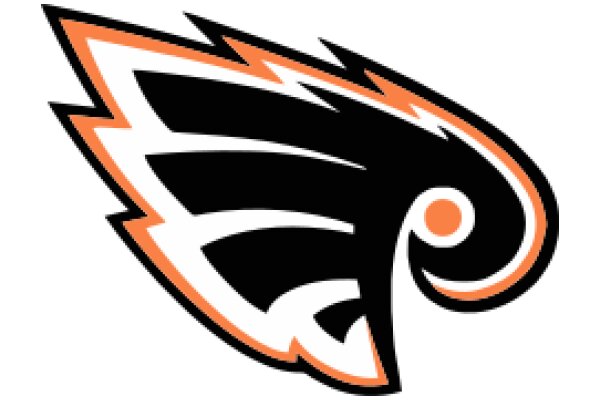 Stylized Sports Logo with Orange and Black Design