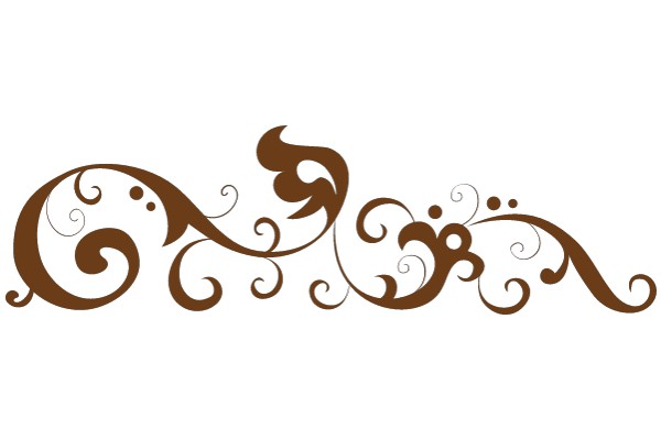 Elegant Brown Swirls on a White Background