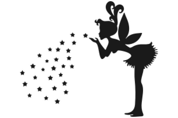 Whimsical Silhouette: A Fairy and Starry Sky