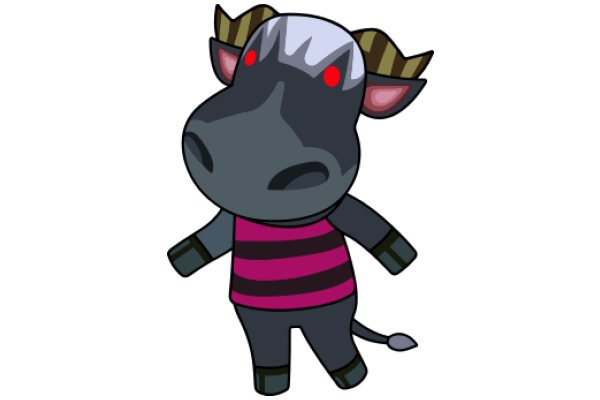 A Stylish Cartoon Cow with a Unique Shirt