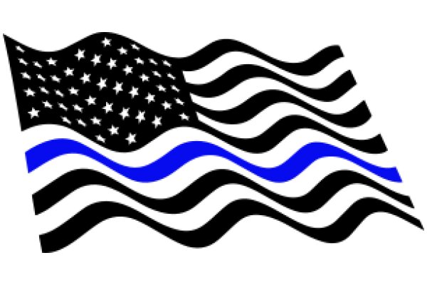 Stylish American Flag with a Blue Wave Design