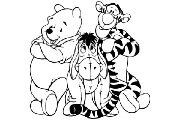 A Whimsical Trio: Winnie the Pooh, Eeyore, and Tigger